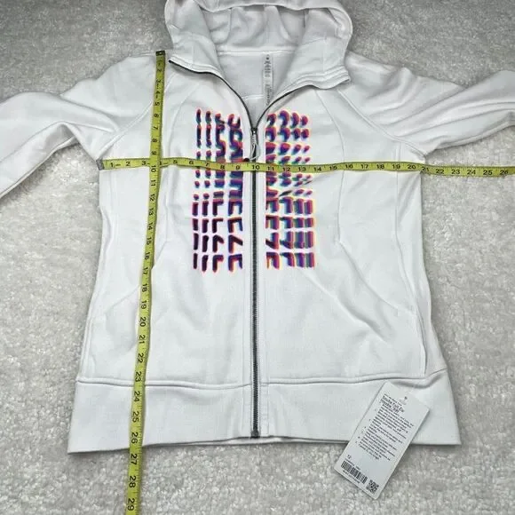 Lululemon Scuba Full Zip Hoodie White Seawheeze NEW - Picture 12 of 14